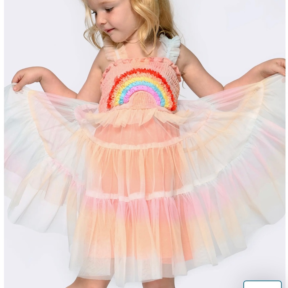 Baby Sara Rainbow Mesh Dress 6X - Picture 2 of 10